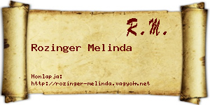 Rozinger Melinda névjegykártya