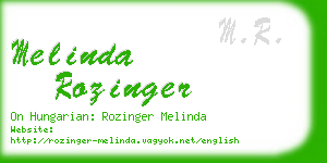 melinda rozinger business card